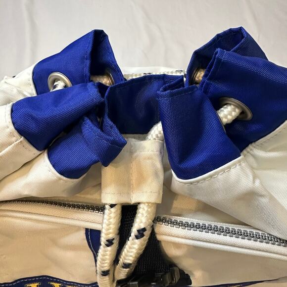 Vintage Tommy Hilfiger Backpack Drawstring 1990s/Y2K Gold Logo - Picture 9 of 10